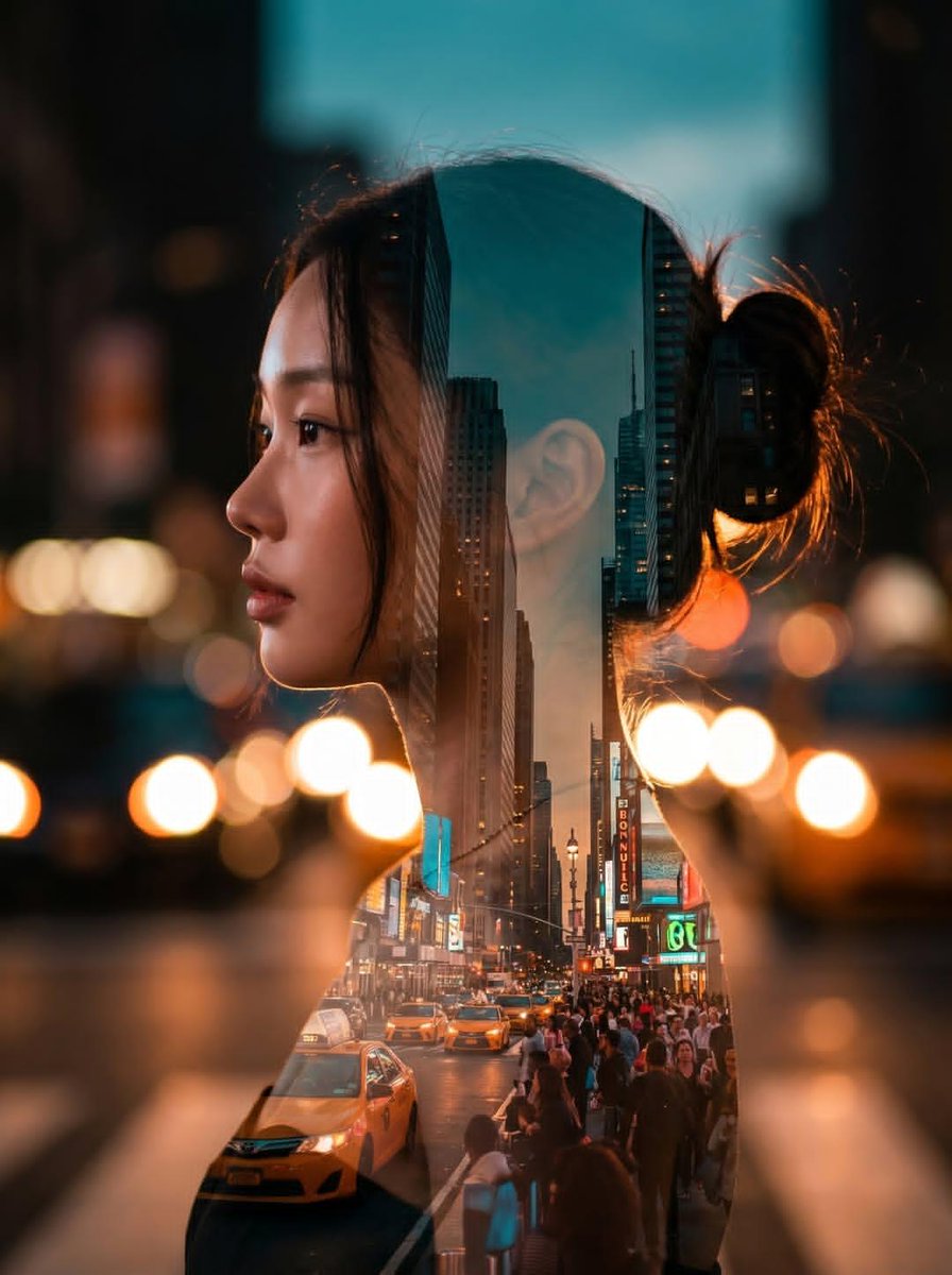 Preview image for Double Exposure City Portrait prompt