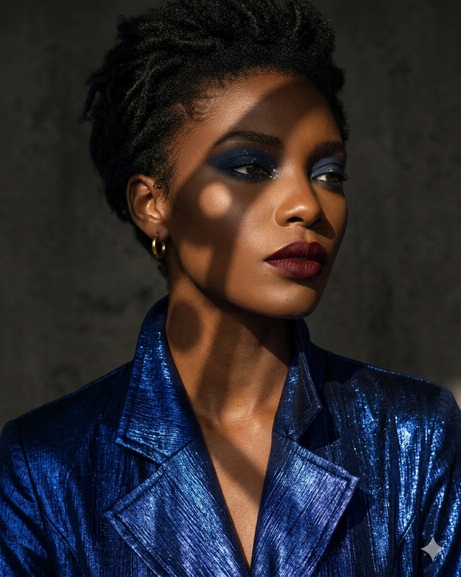 Dramatic Chiaroscuro Fashion Portrait - AI Art AI Generated Artwork