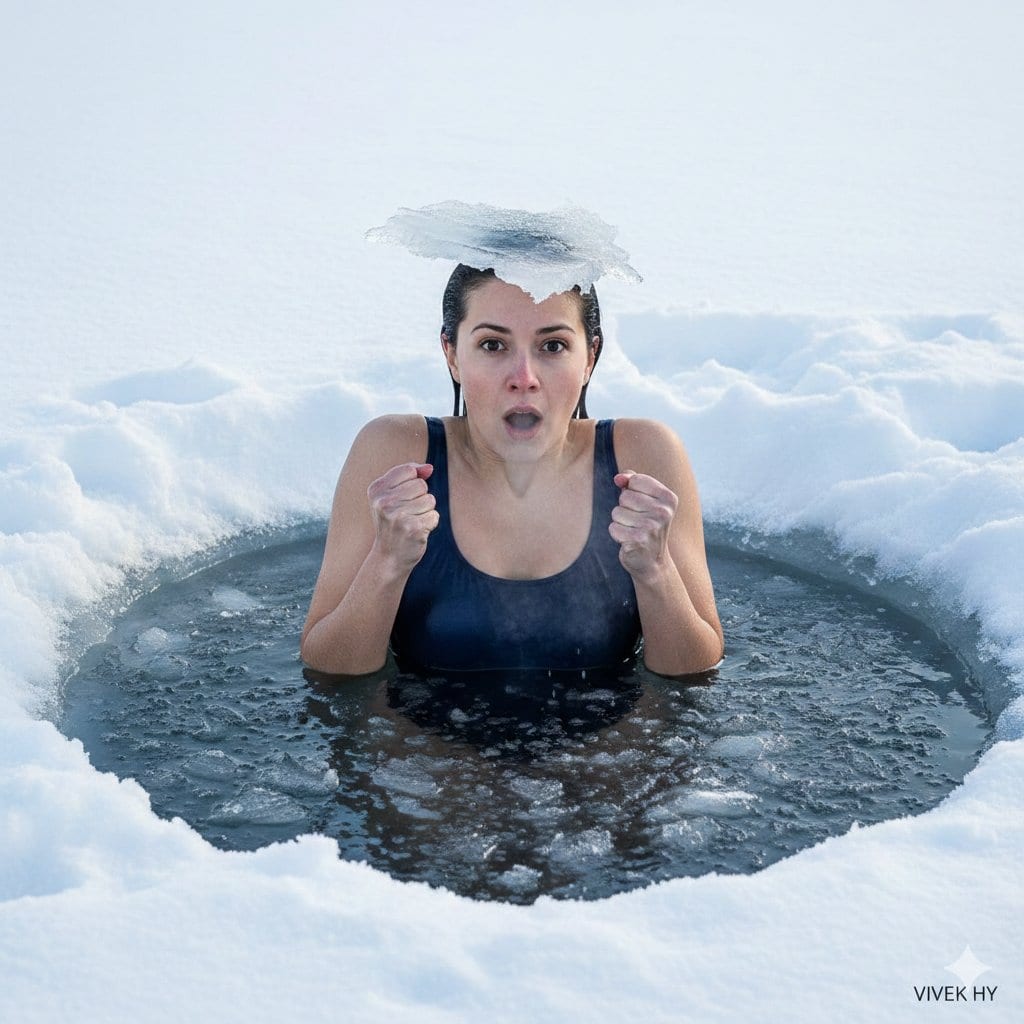 Dramatic Ice Plunge Action Scene (JSON) - AI Prompt
