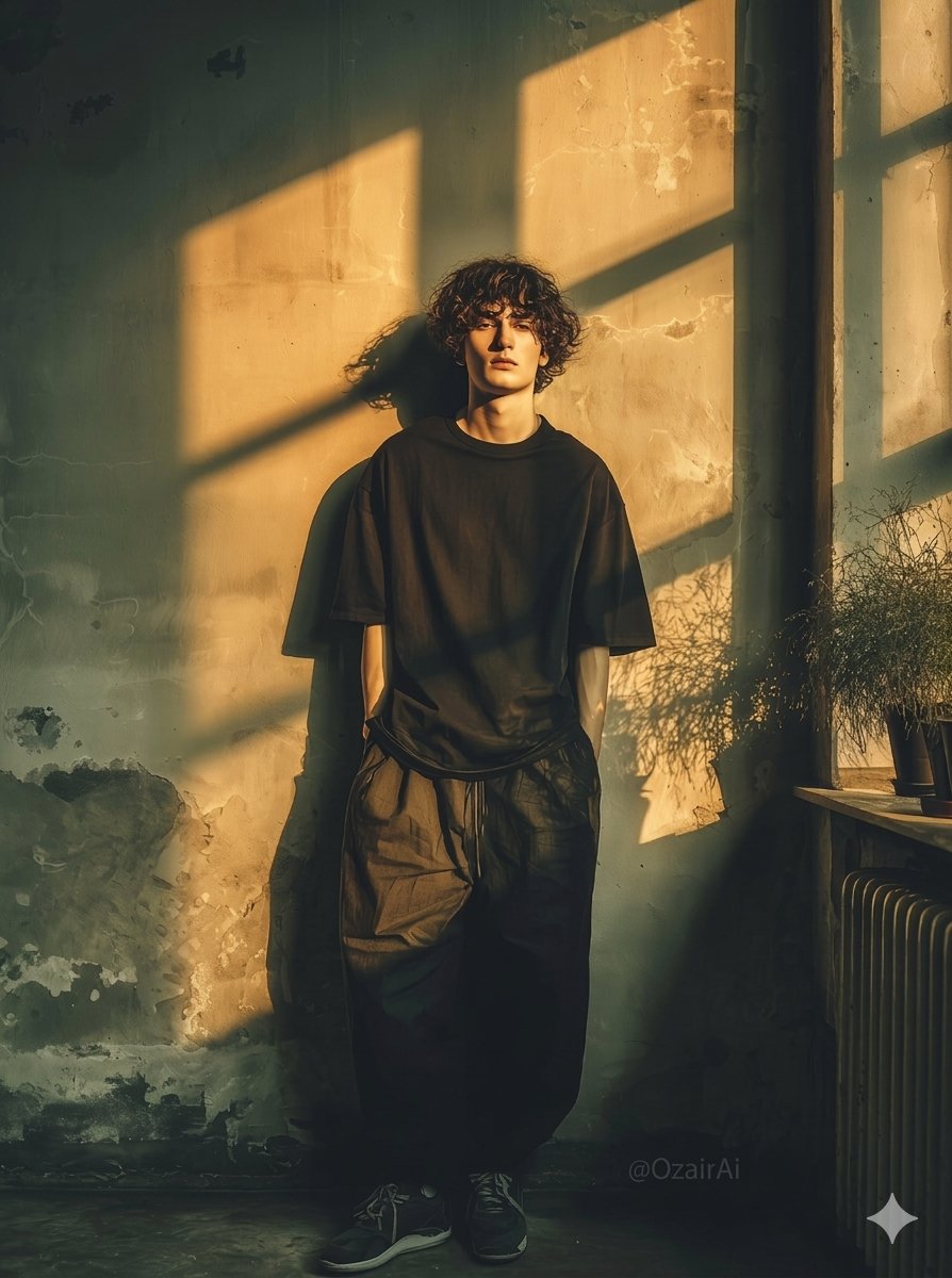Preview image for Dramatic Interior Fashion Portrait prompt