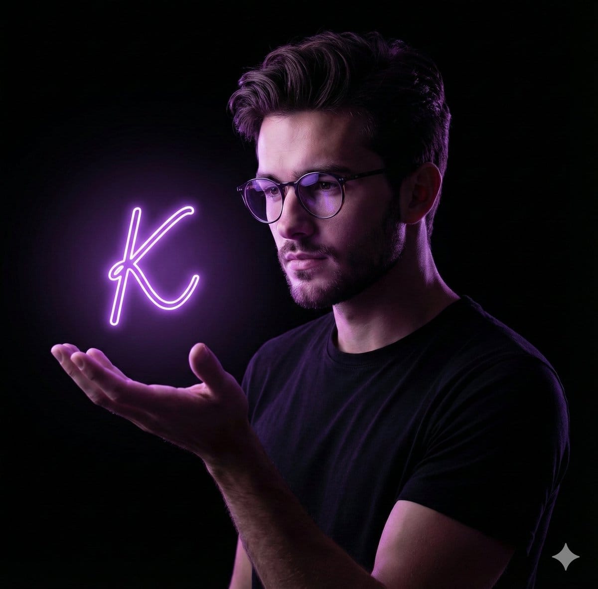 Dramatic Neon Hand-Lettering Portrait