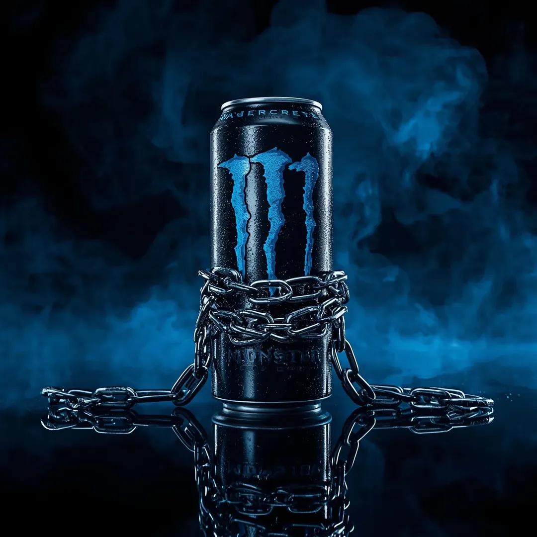 Dramatic Product Video Prompt for Monster Energy Drink - AI Generated AI Art Style Image Example