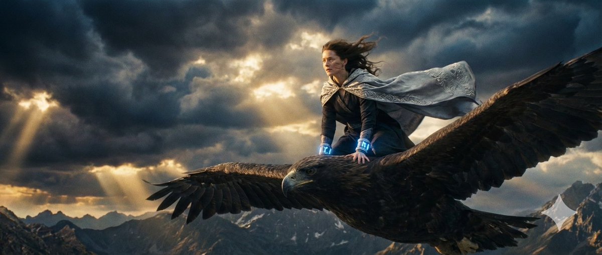 Preview image for Dune-Inspired Epic Scene with Woman Riding a Giant Rooster prompt