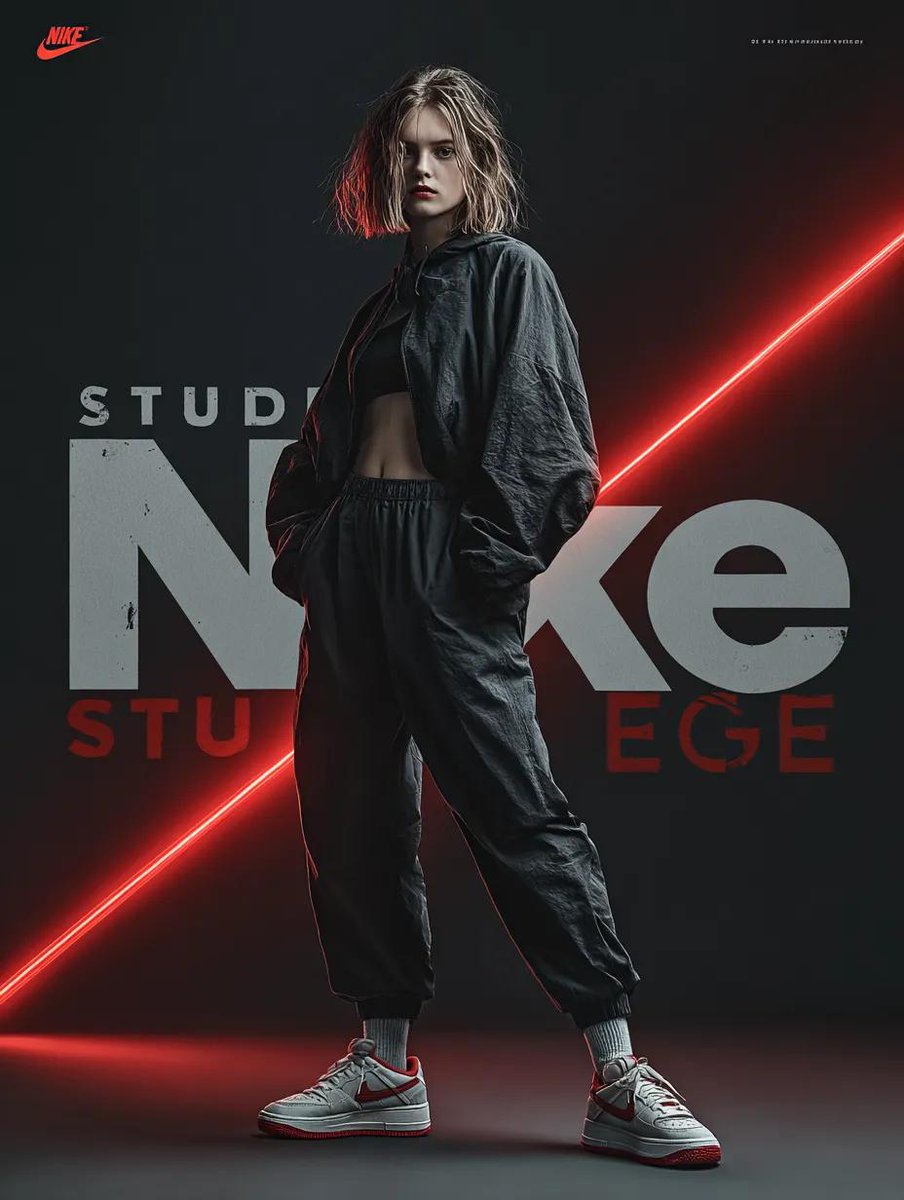 Dynamic Futuristic Nike Fashion Ad Prompt for Nano Banana Pro - AI Art AI Generated Artwork