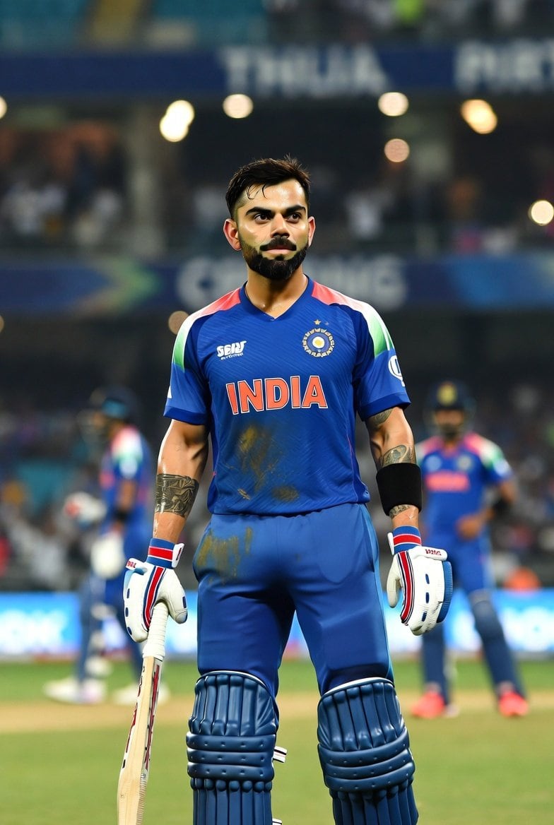 Dynamic Sports Photography Prompt for Virat Kohli - AI 프롬프트