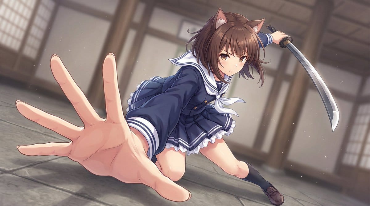 Dynamic Wide-Angle Action Pose Prompt (Gatotsu Style) - Prompt IA
