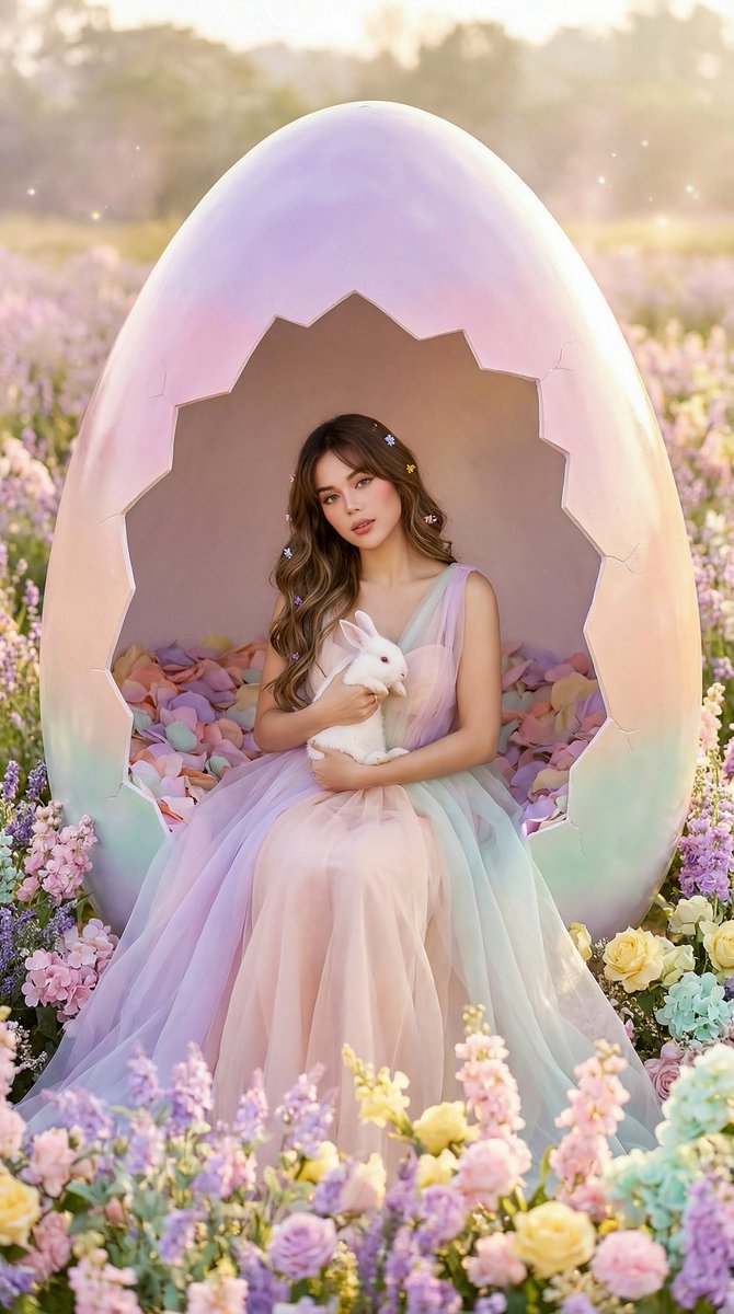 Preview image for Easter Egg Edition: Monumental Egg with Seated Subject prompt