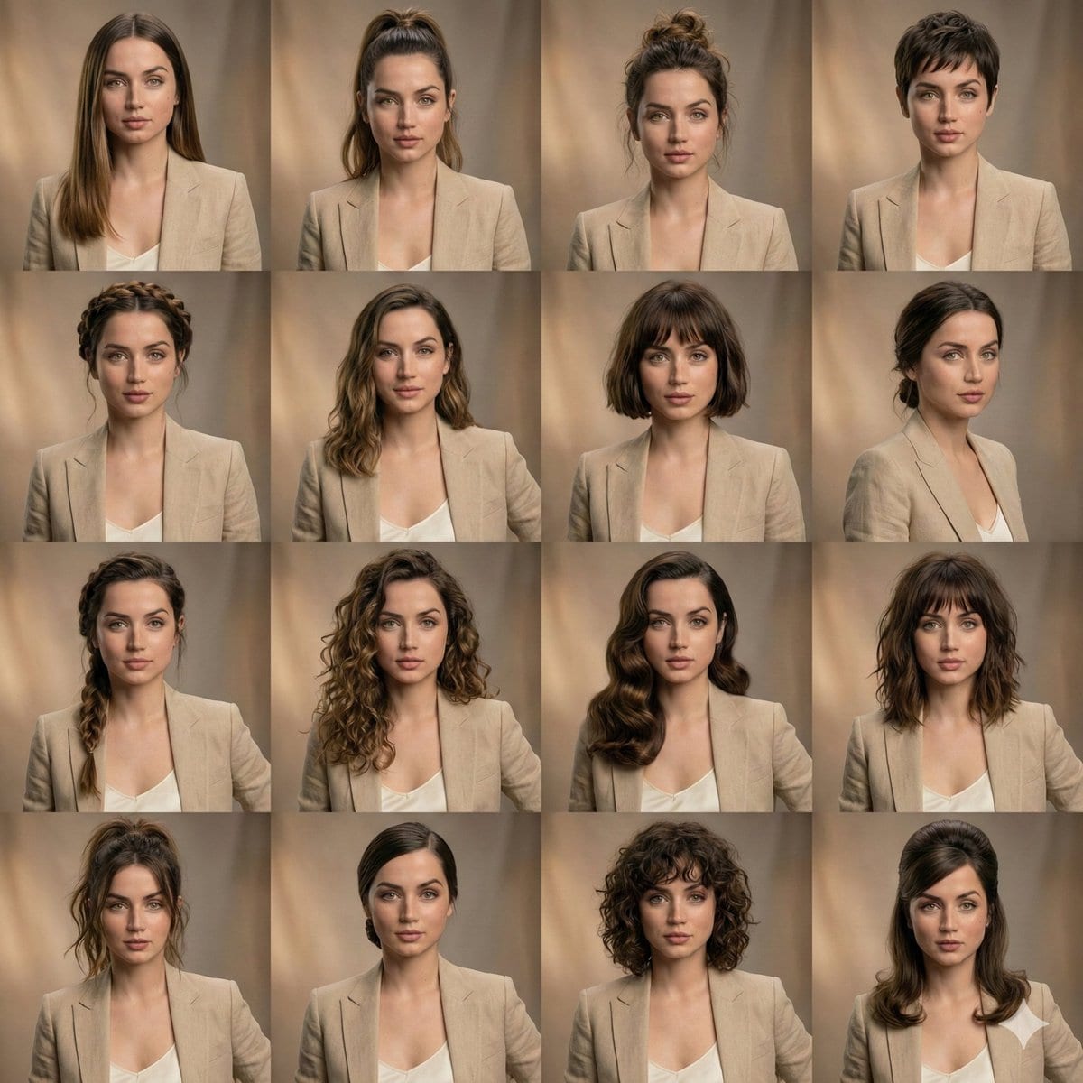 Preview image for Editorial Beauty Collage for Hair Style Variations prompt