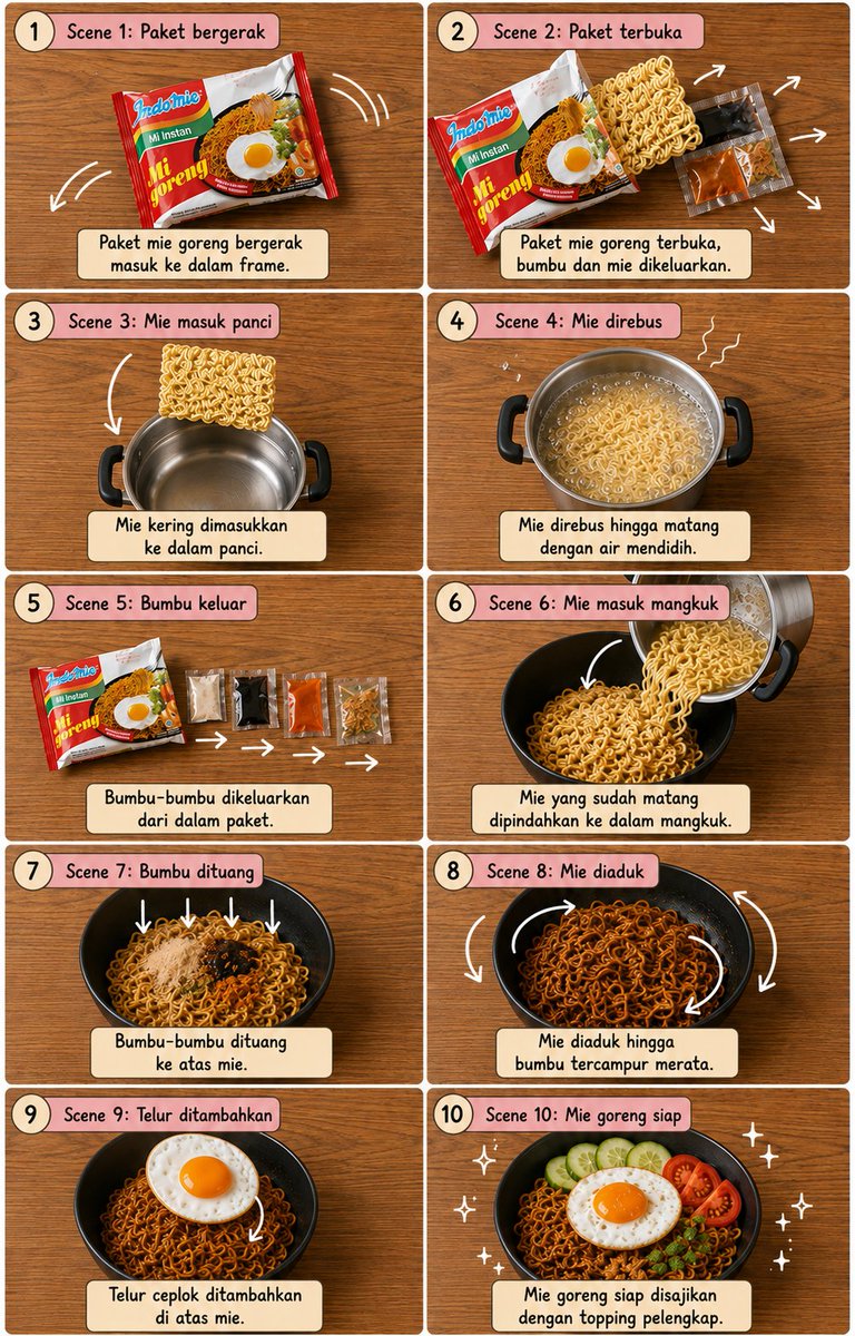 Preview image for Editorial Cooking Storyboard Layout prompt