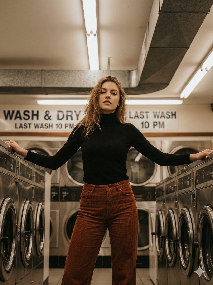 Editorial Laundromat Portrait Prompt