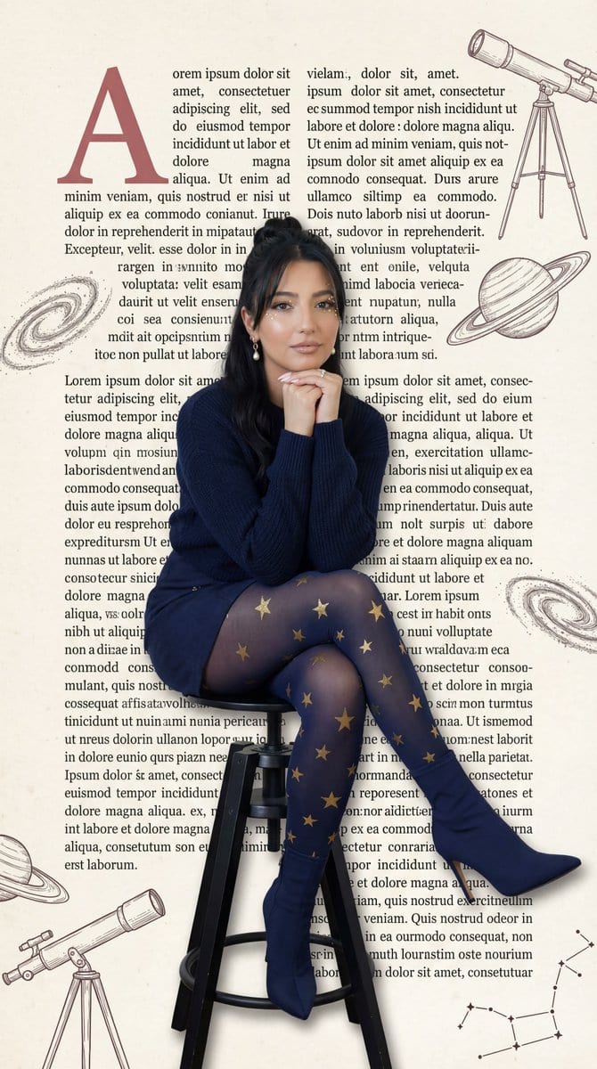 Preview image for Editorial Magazine Cutout with Cosmos Theme prompt