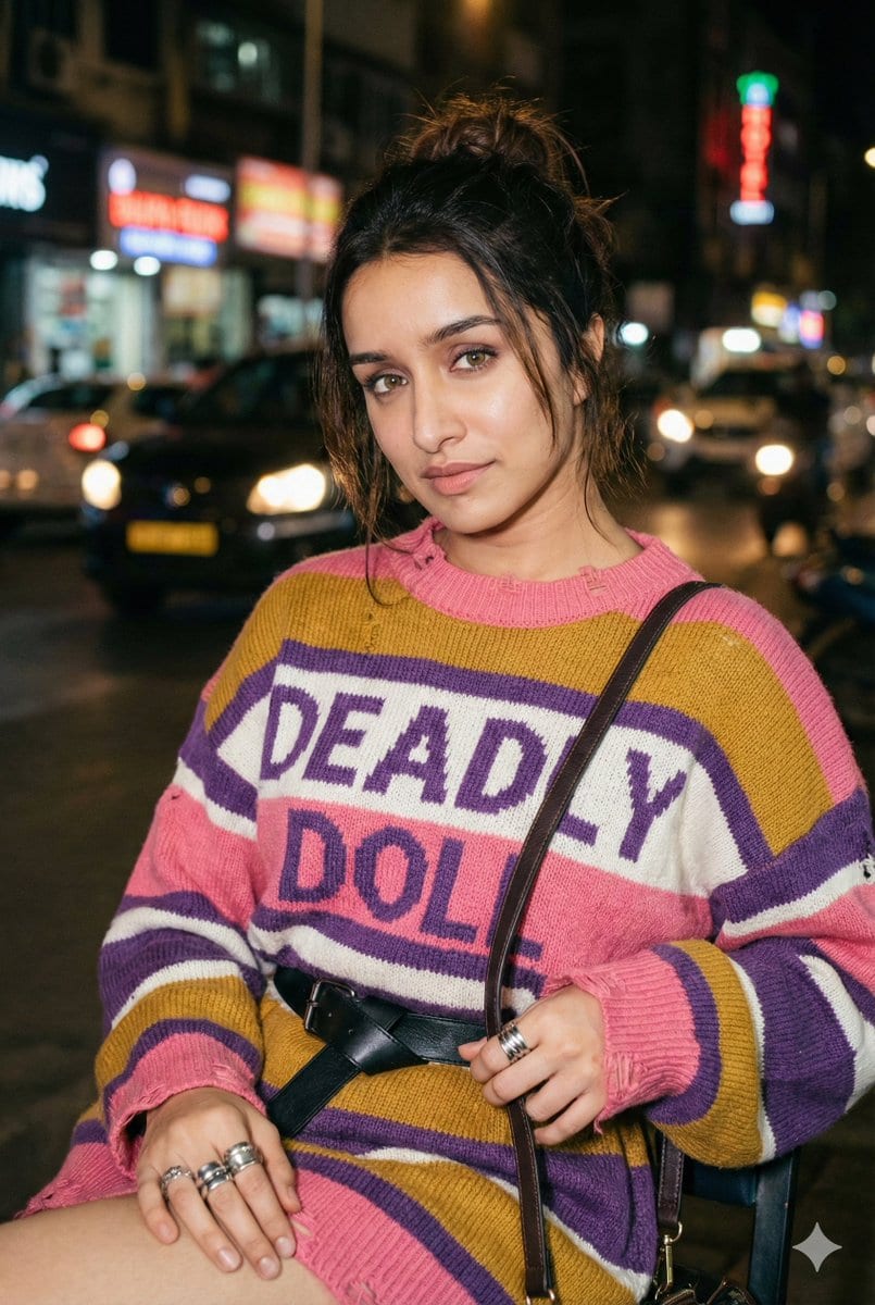Editorial Nighttime Urban Portrait with Identity Preservation - AI Prompt