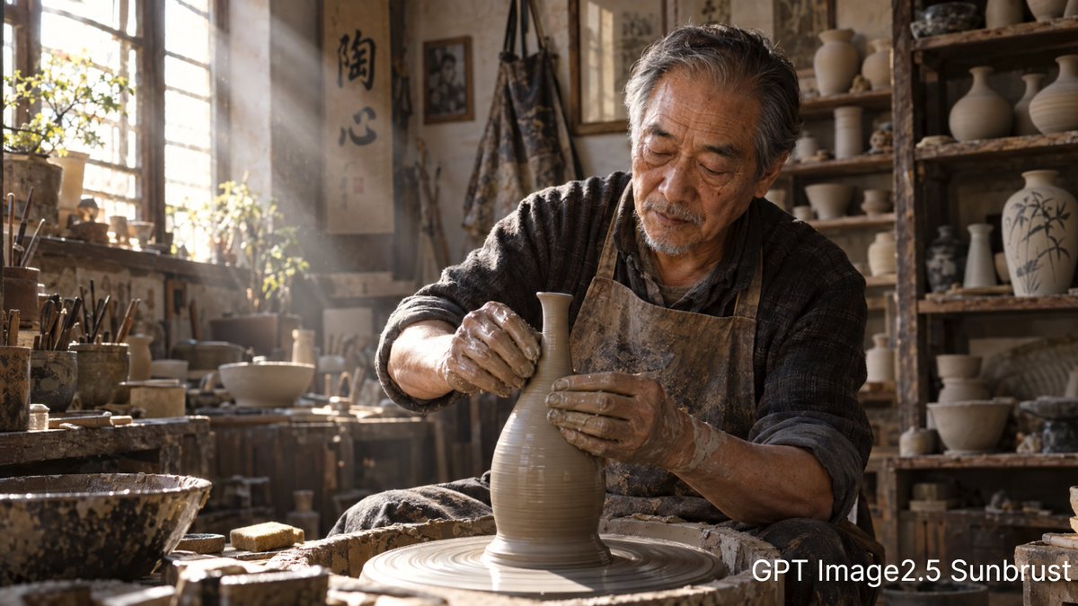 Preview image for Elderly Asian Ceramic Artist Portrait prompt