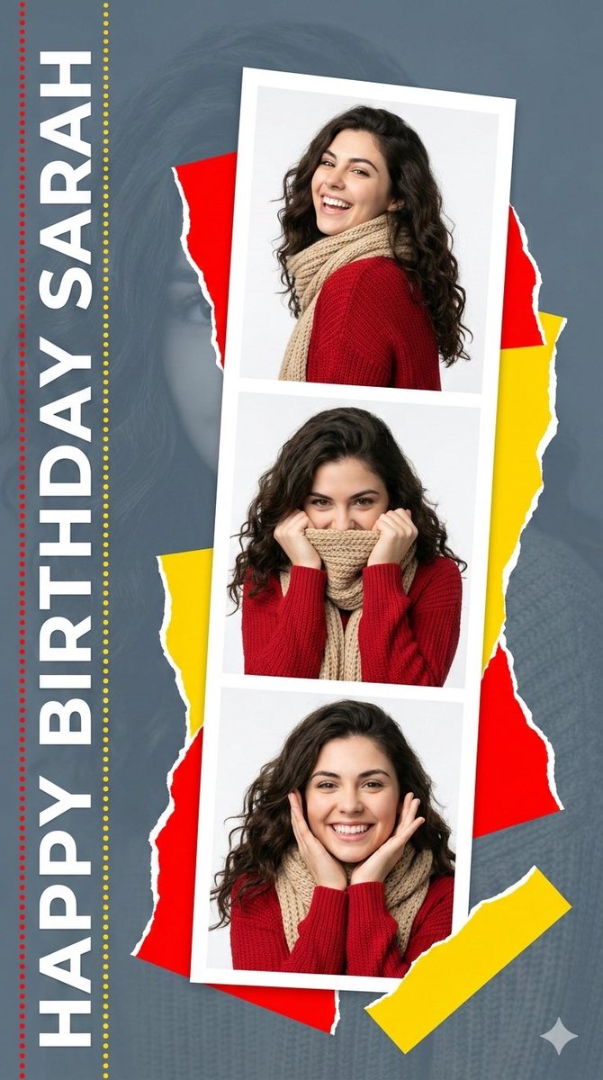 Preview image for Elegant Graphic Design Birthday Collage prompt