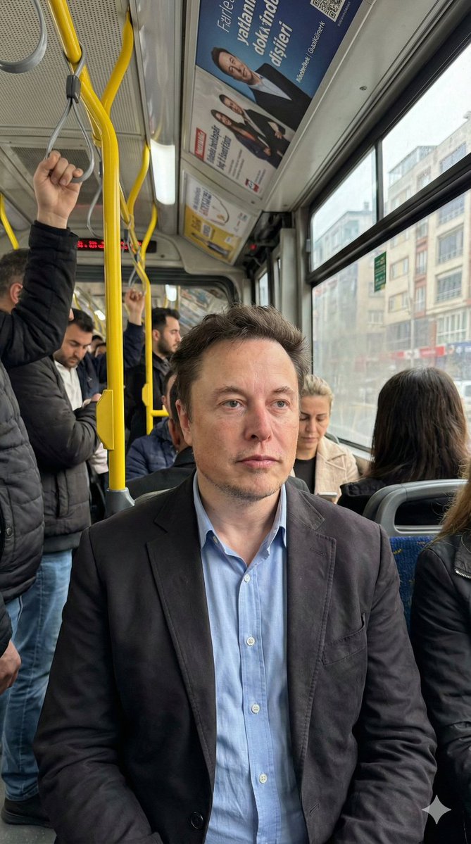 Elon Musk in a Turkish City Bus (Documentary Realism) - AI Art AI Generated Artwork
