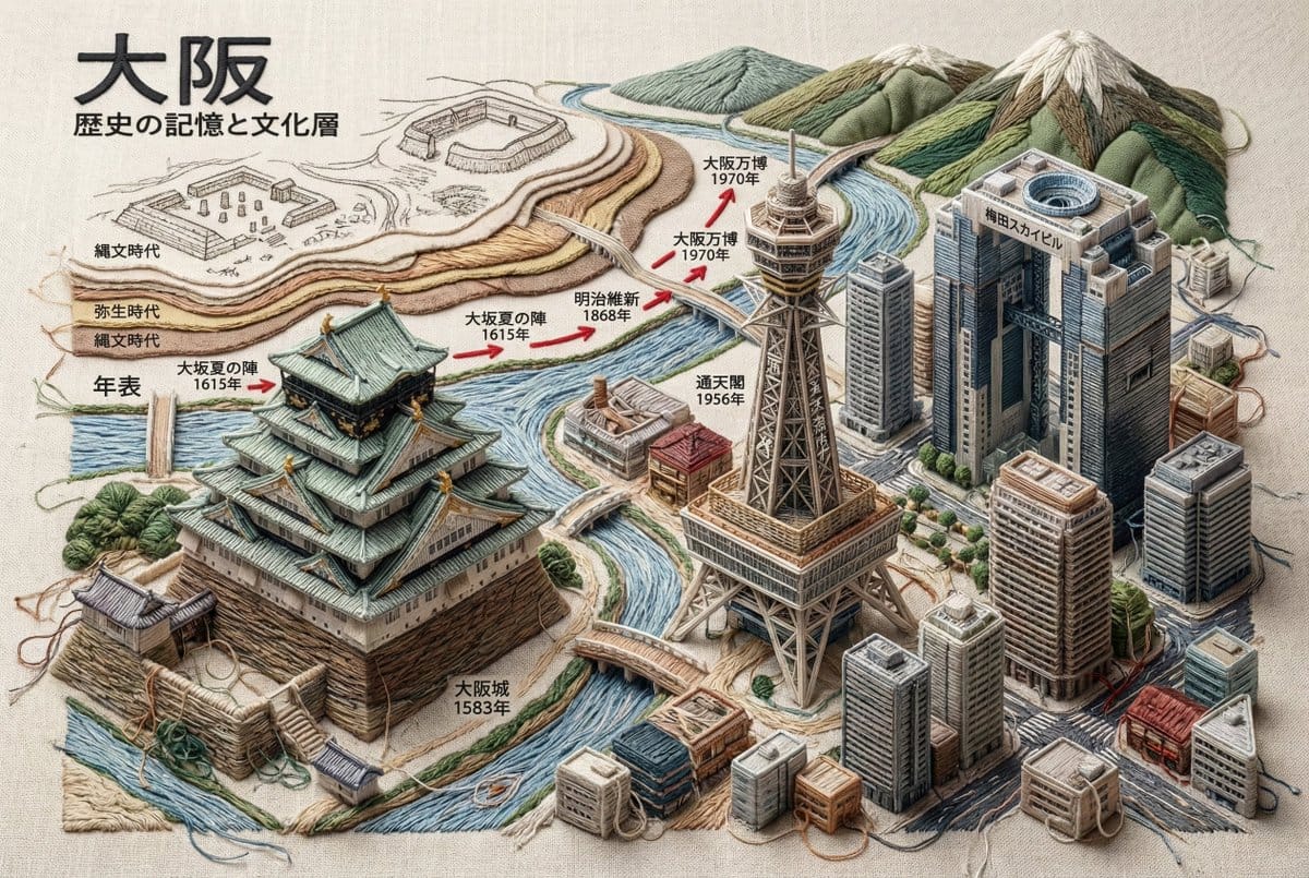 Embroidered 3D Isometric Cityscape Textile Art - نص توجيهي للذكاء الاصطناعي