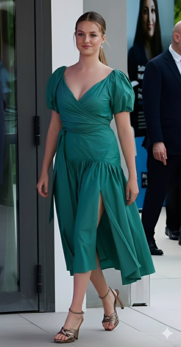 Preview image for Emerald Green Satin Dress Fashion Editorial prompt