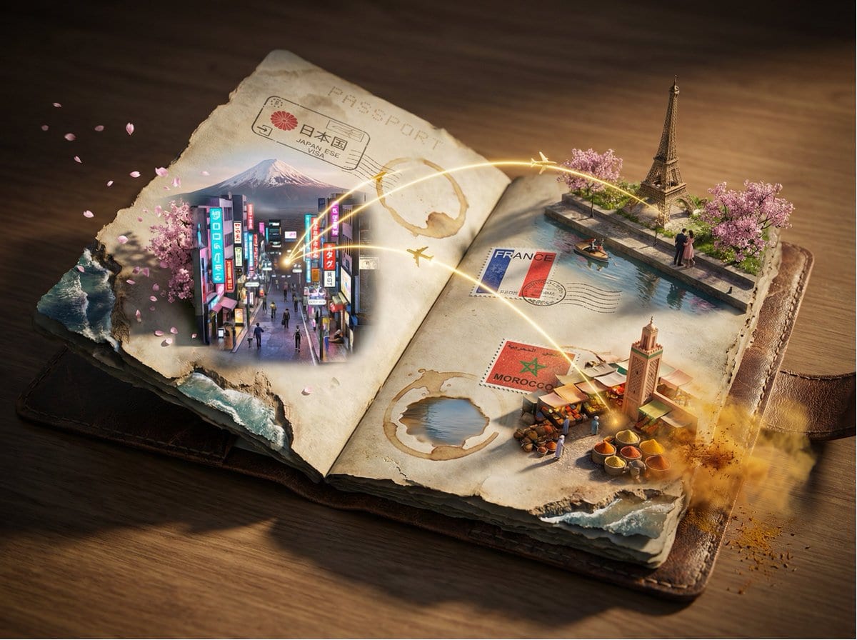 Epic 3D Passport Odyssey Scene - AI Generated 3d Style Image Example
