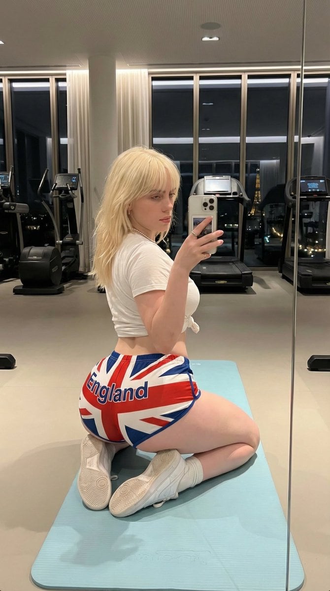 Preview image for Exaggerated Physique Gym Mirror Selfie Prompt (Spain Theme) prompt