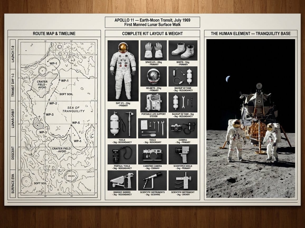 Expedition Planning Board Collage Prompt - AI Generated Realistic Style Image Example