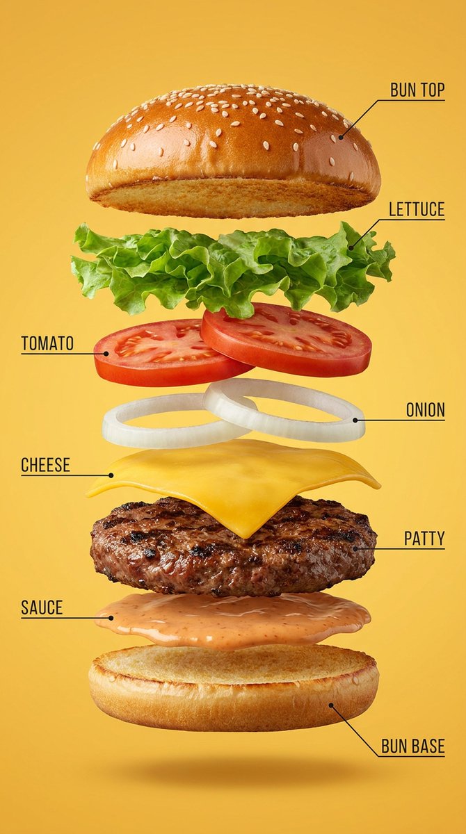 Preview image for Exploded Gourmet Food Infographic prompt