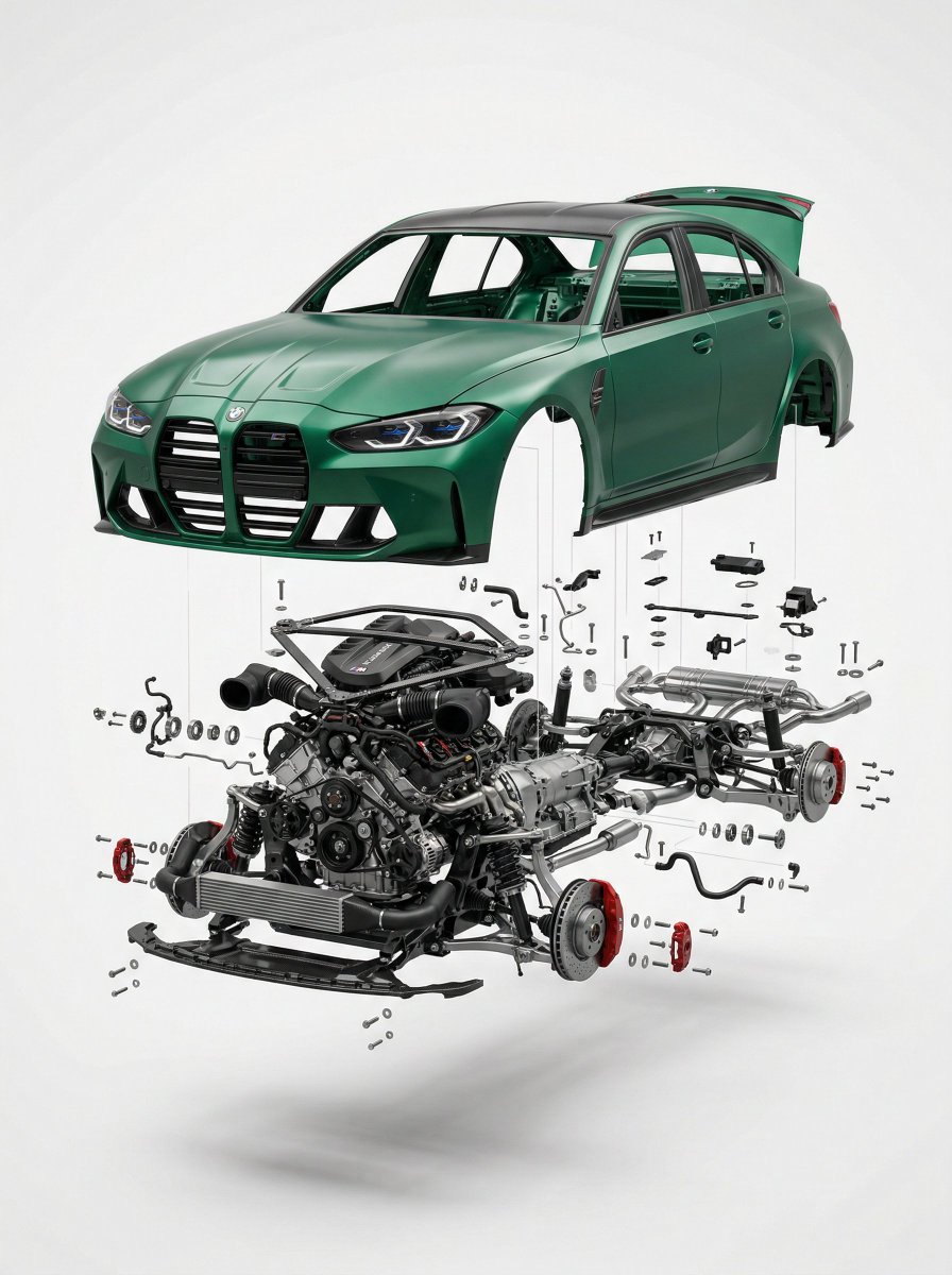 Preview image for Exploded View Car Advertisement prompt