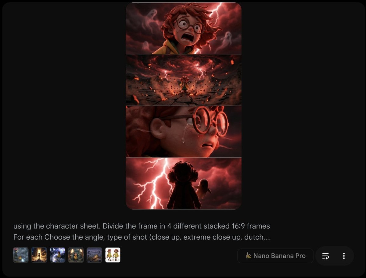 Extract frame and modify expression and weather - AI Generated Character Style Image Example