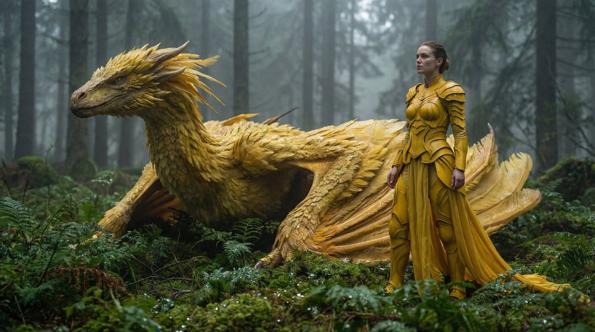 Fantasy Dragon and Warrior Image Prompt - AI 프롬프트