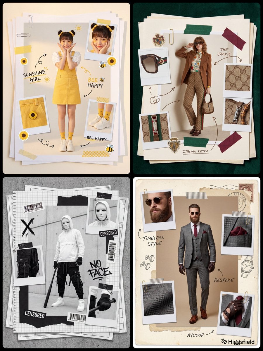 Fashion Scrapbook Page Layout Prompt Template - Prompt IA