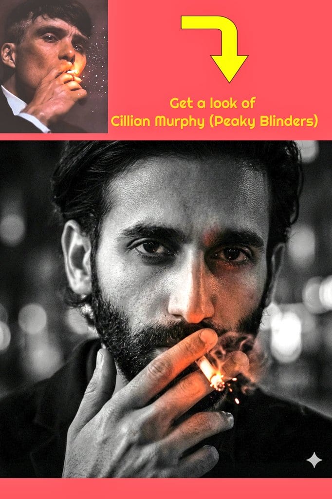 Preview image for Film Noir Portrait of Cillian Murphy with Cigarette prompt