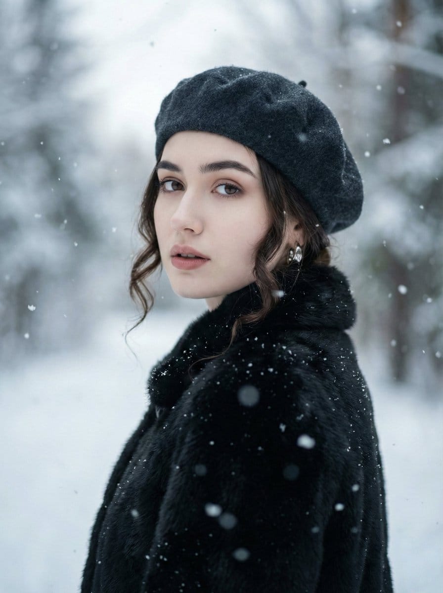 Filmic Winter Portrait Prompt with Face Preservation - AI Prompt