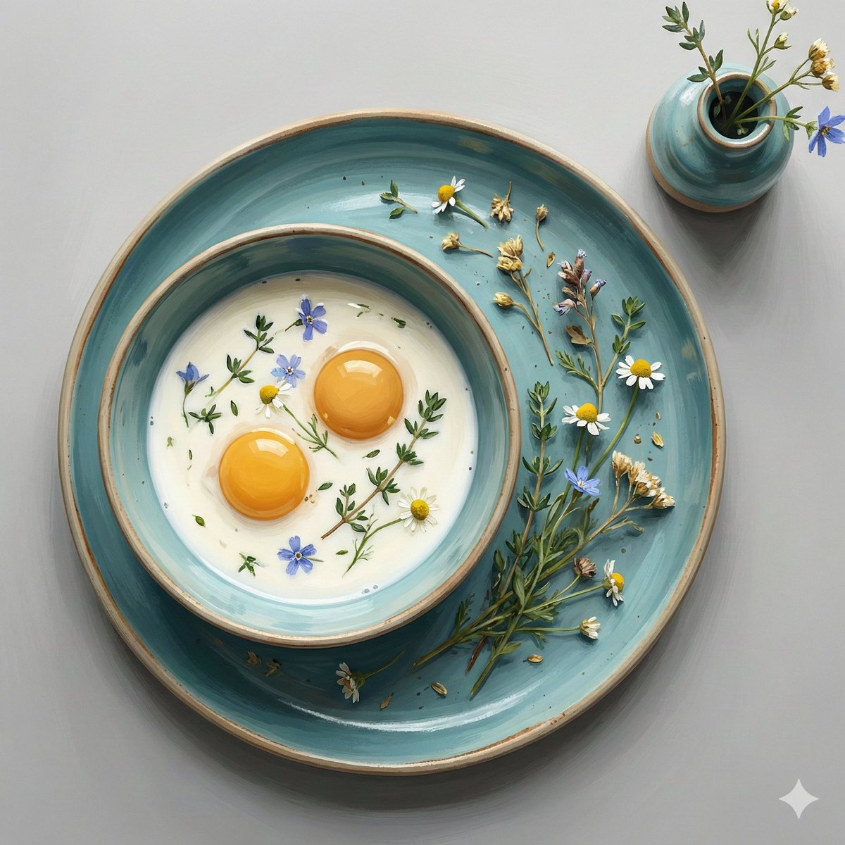 Preview image for Fine Art Still Life of Egg Yolks and Ceramics prompt