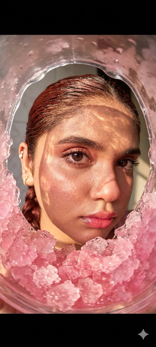 Preview image for Fisheye Lens Slushy Ice Portrait prompt