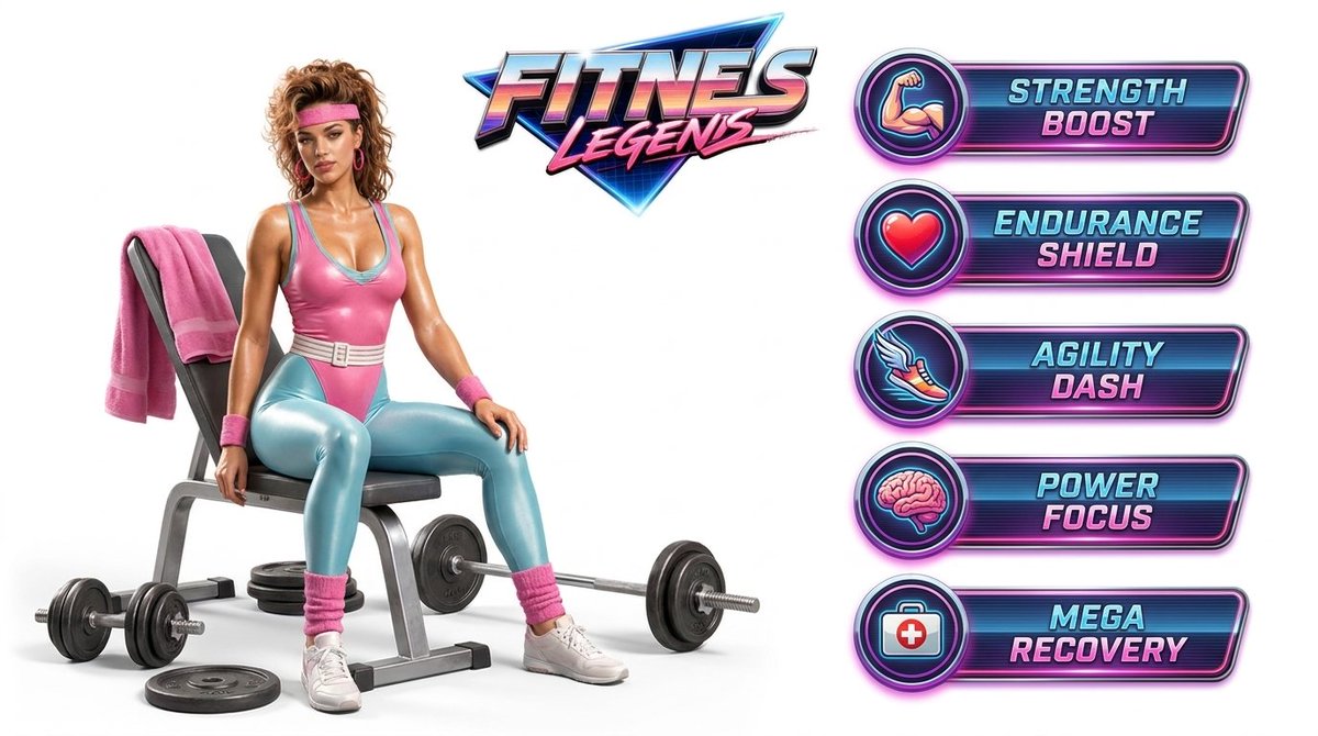 Preview image for Fitness Game Start Screen UI Render prompt
