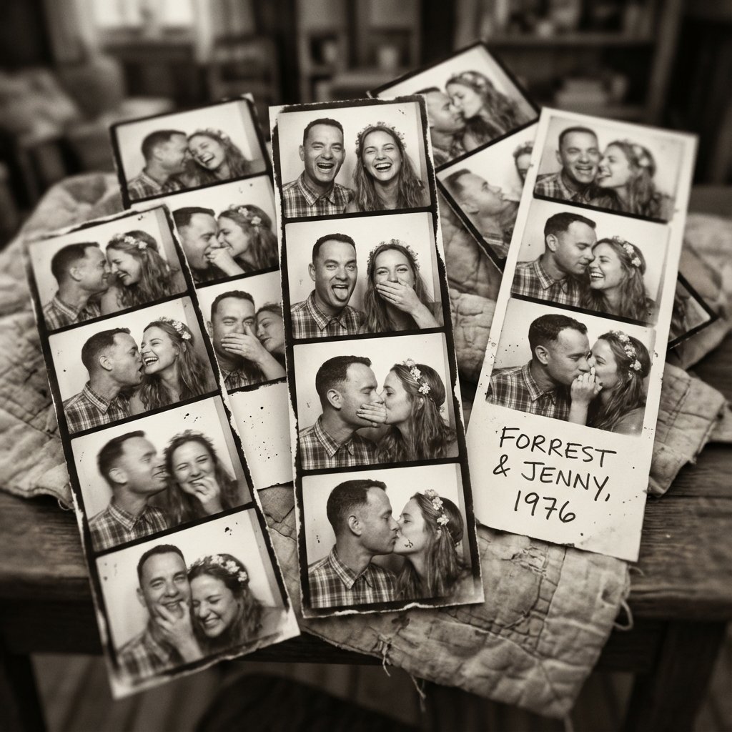 Preview image for Forrest Gump & Jenny Analog Photobooth Collage prompt