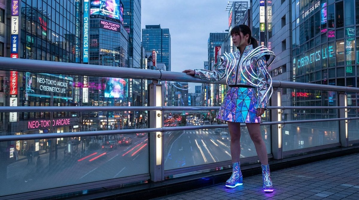 Four-keyword prompt: Japanese near-future beauty in the city - AIプロンプト
