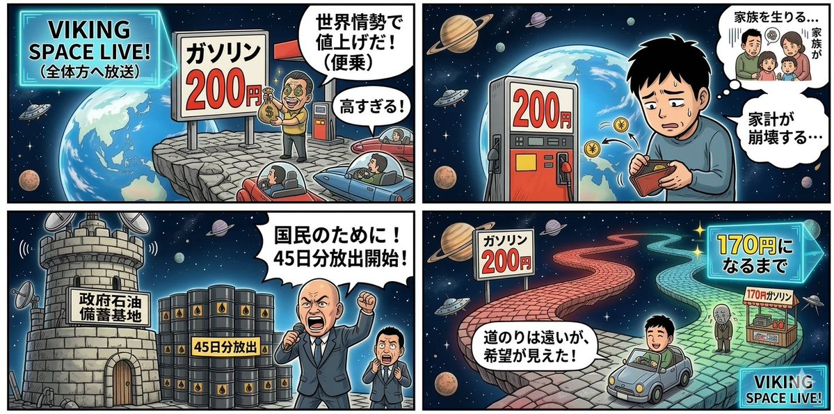 Preview image for Four-Panel Manga Prompt: Oil Rush Panic prompt