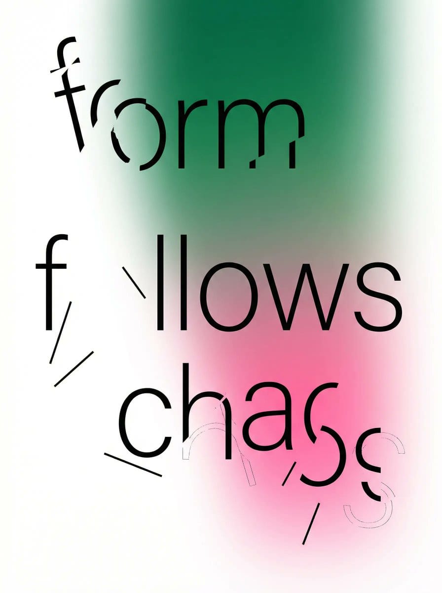 Fragmented Typography Poster Prompt (Minimalist Chaos) - AI Generated AI Art Style Image Example