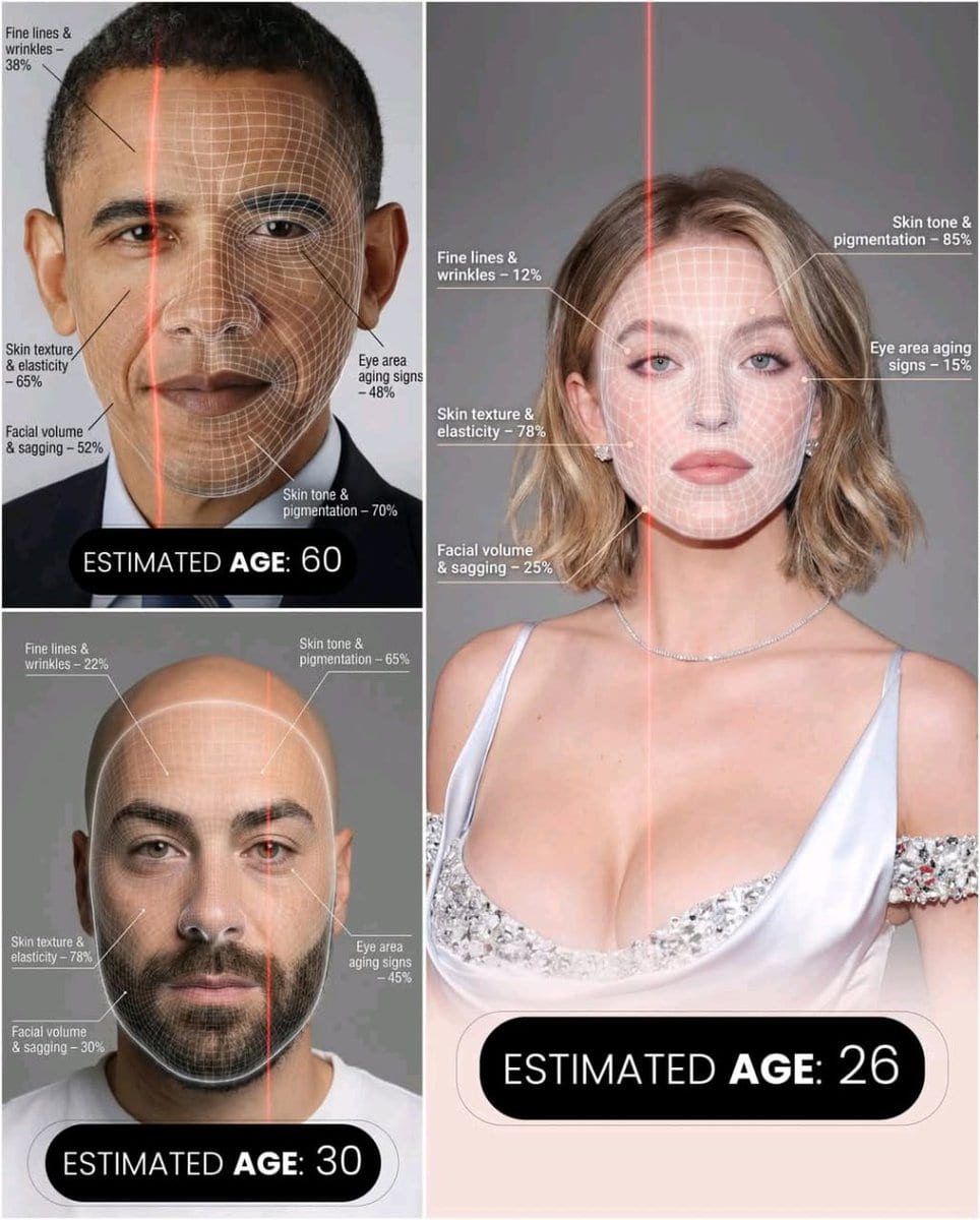 Futuristic AI Age Checker Infographic Portrait - KI-Prompt