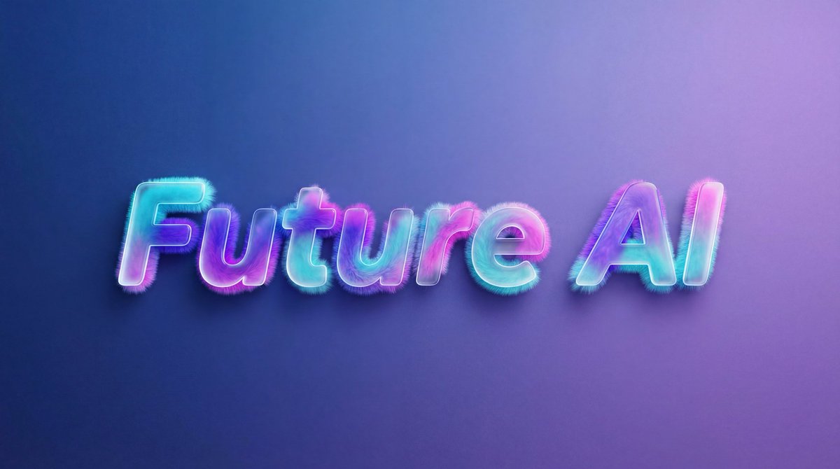 Preview image for Futuristic Fluffy Glass Typography Art prompt