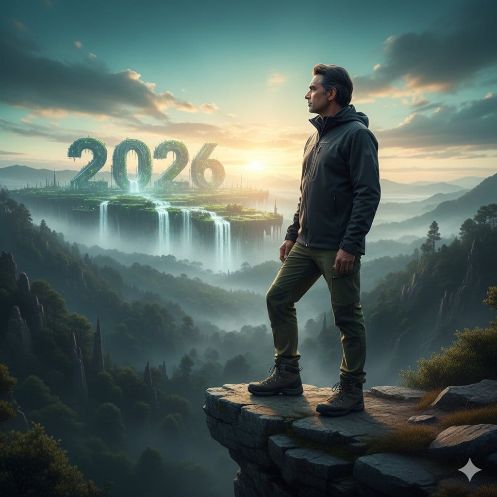 Futuristic Nature and Technology Landscape Portrait - AI Prompt