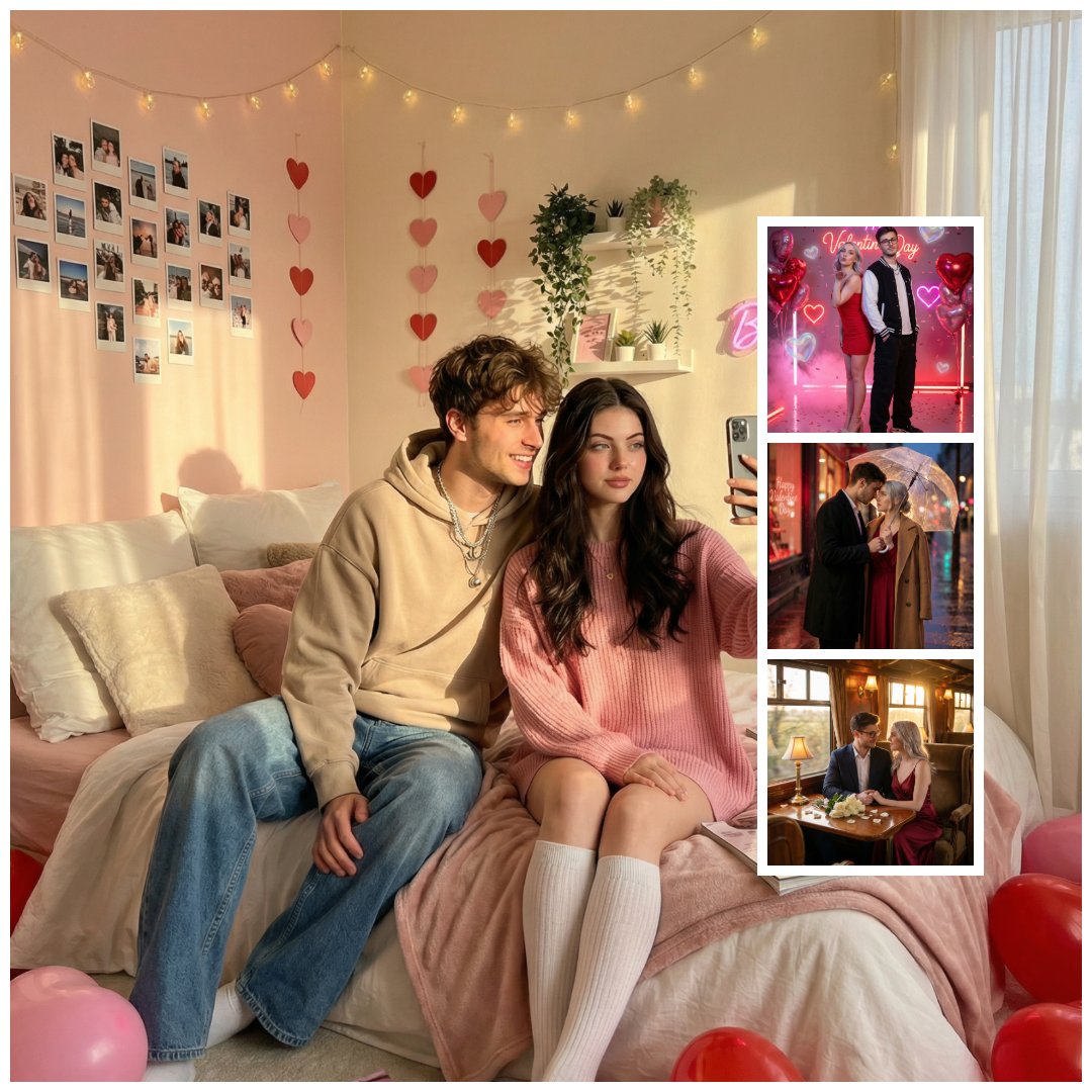 Preview image for Gen Z Valentine's Day Bedroom Scene Prompt prompt