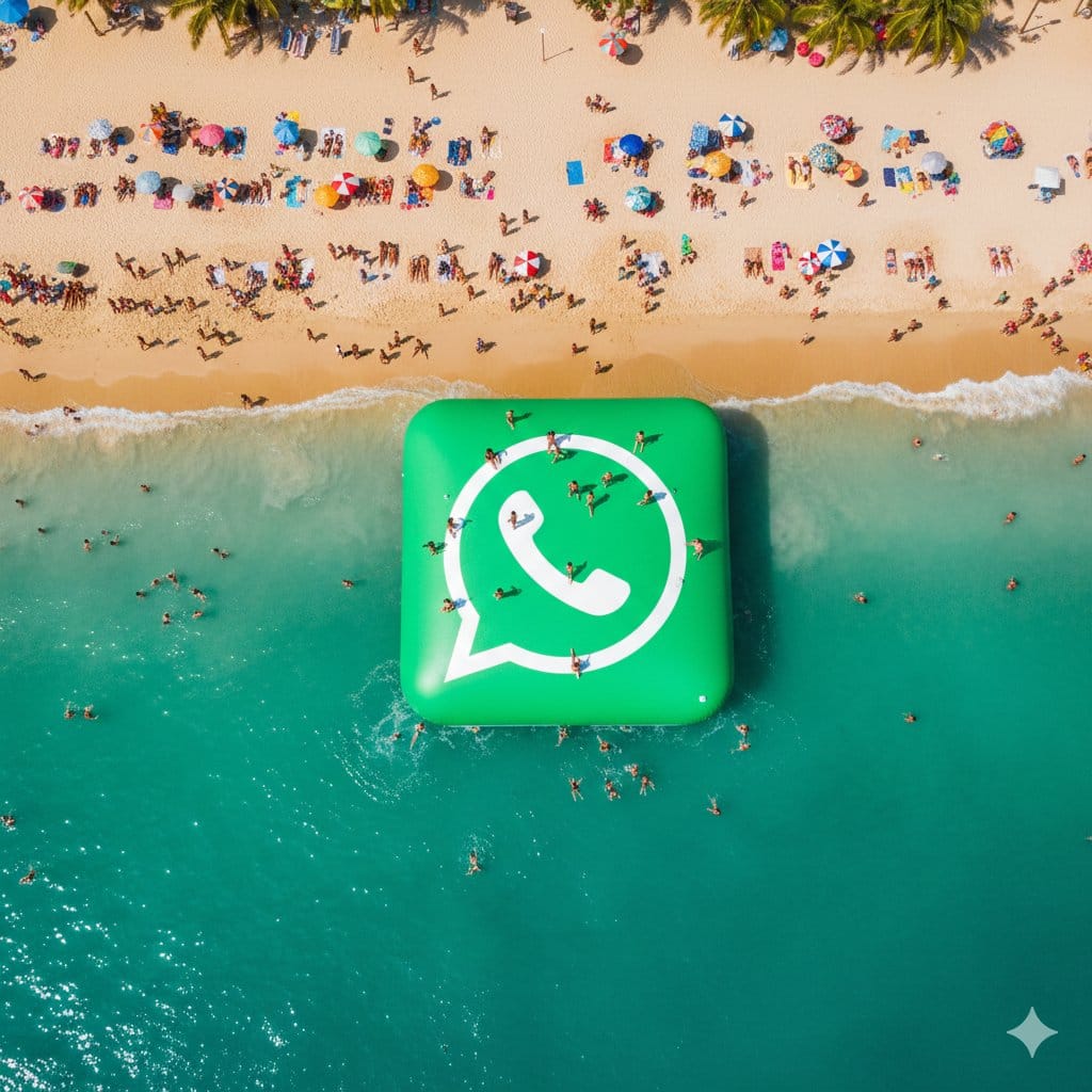 Giant Inflatable WhatsApp Logo in the Ocean - Prompt de IA