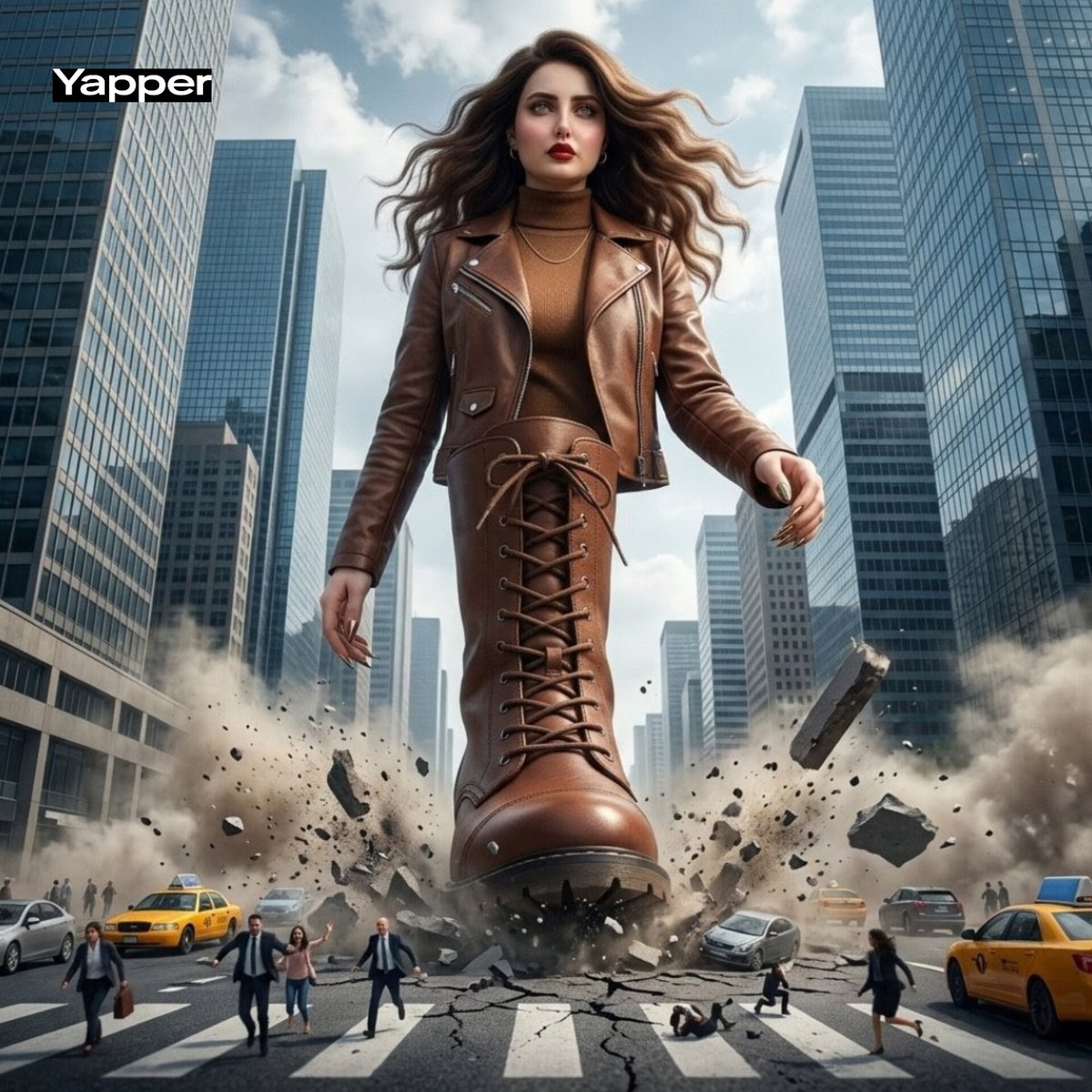 Preview image for Giant Woman City Walk Video Prompt prompt