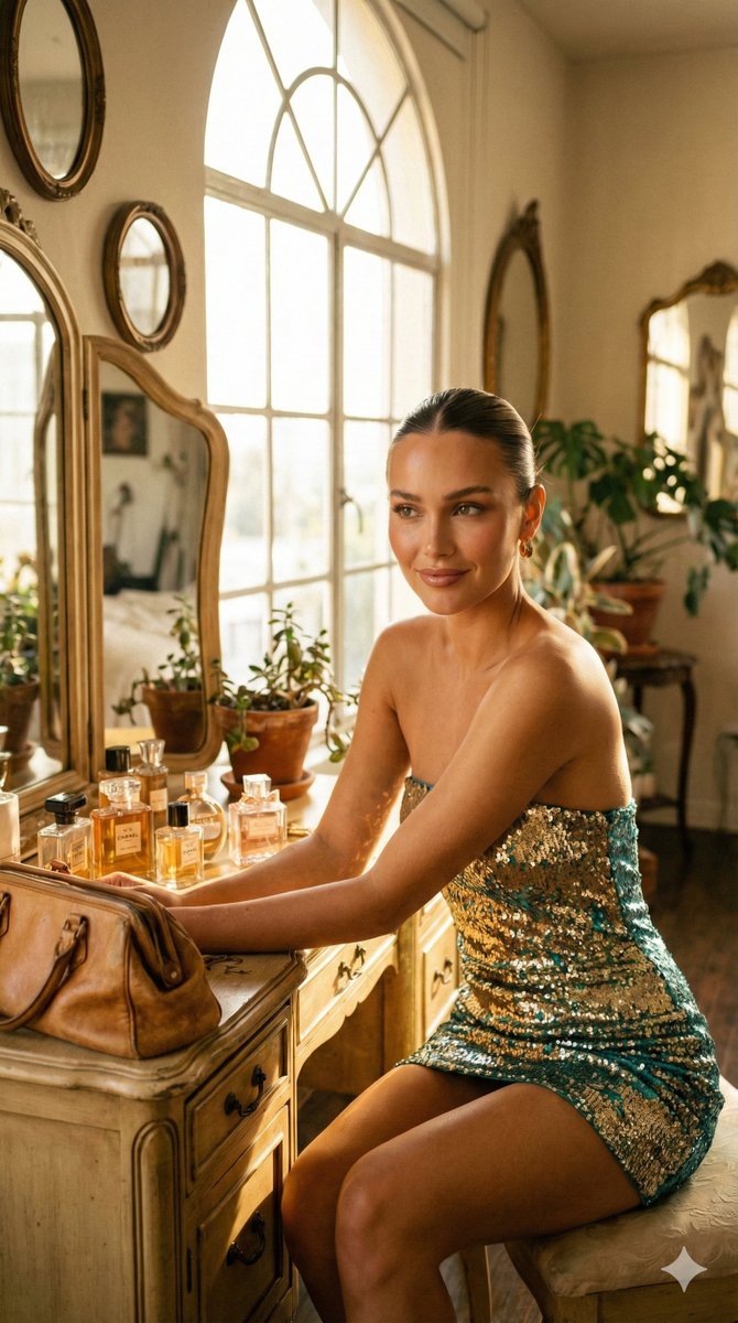 Preview image for Glamorous Fashion Editorial Portrait Prompt prompt