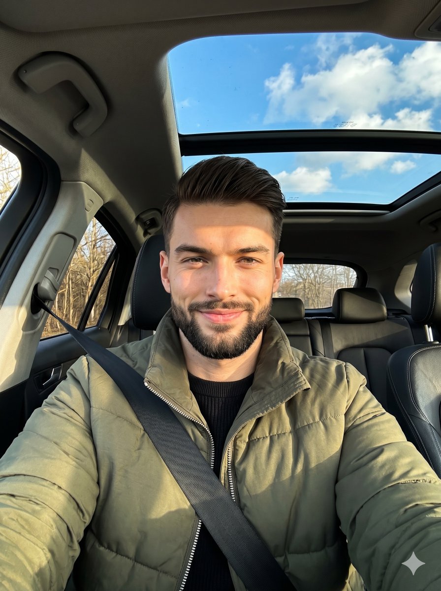 Preview image for Golden Hour Car Driver Portrait prompt