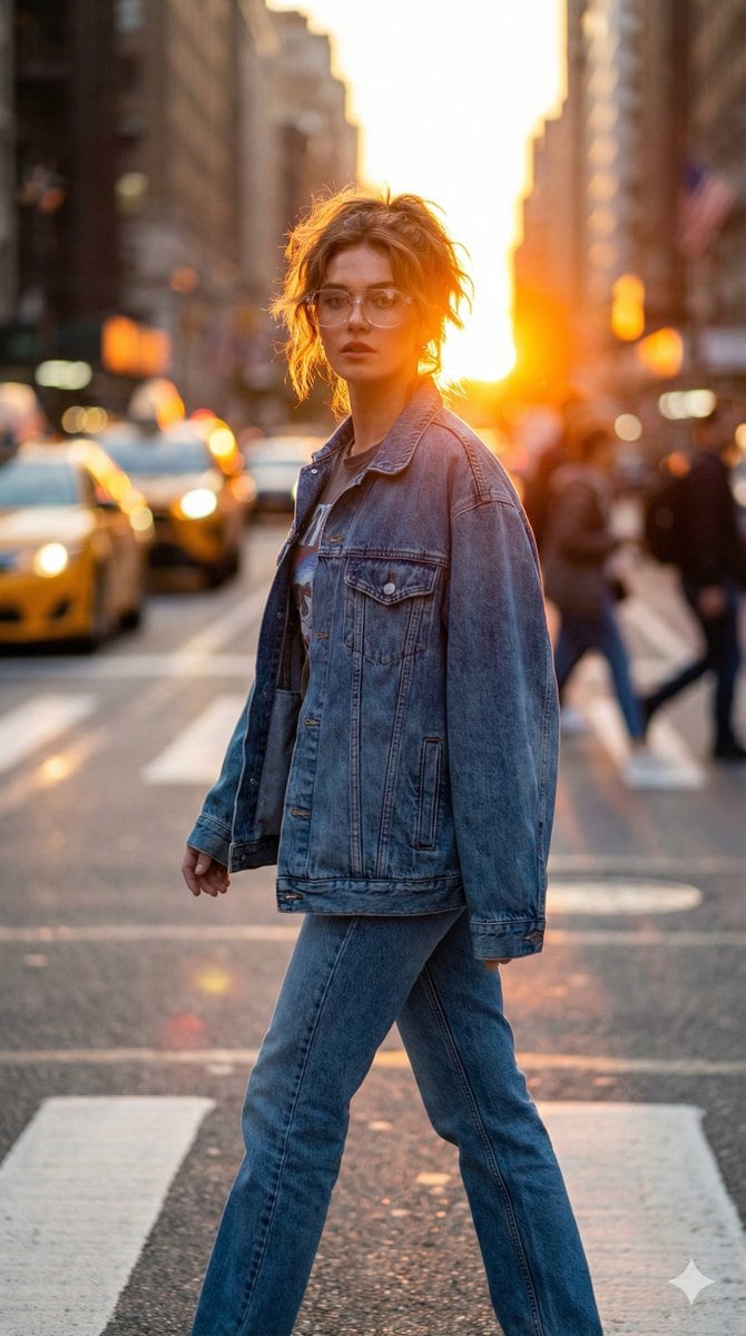 Golden Hour Urban Streetwear Portrait - Prompt IA