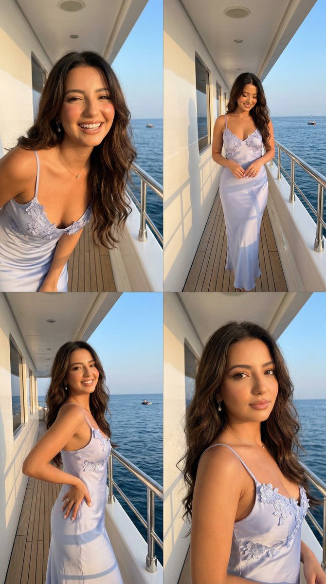 Golden Hour Yacht Candid Contact Sheet Prompt
