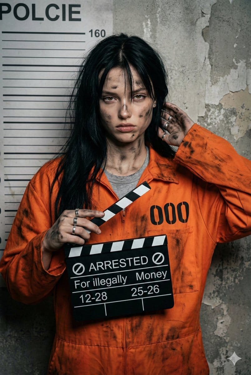 Gritty Prisoner Mugshot Portrait Prompt - AI 프롬프트