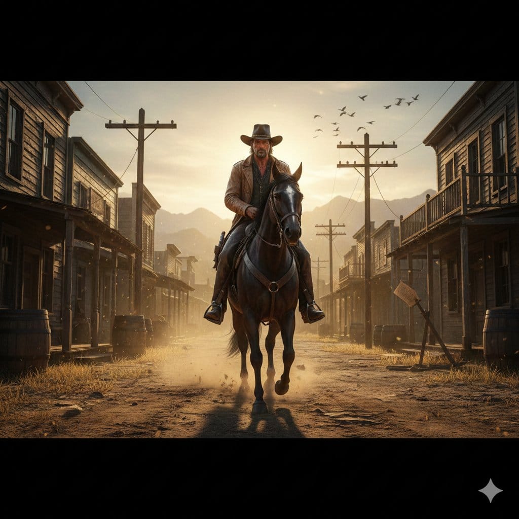 Gritty Western Gunslinger Scene Prompt - Промпт ИИ